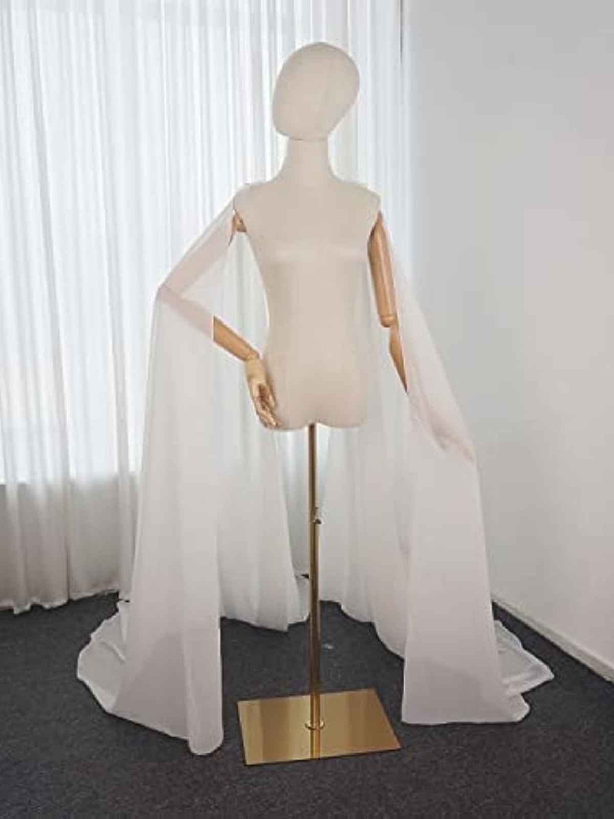 여성 드레스 스커트 액세서리 케이프 신부 웨딩 드레스 롱 테일 쉬폰 숄 무대 공연 의류 여행 사진 의류