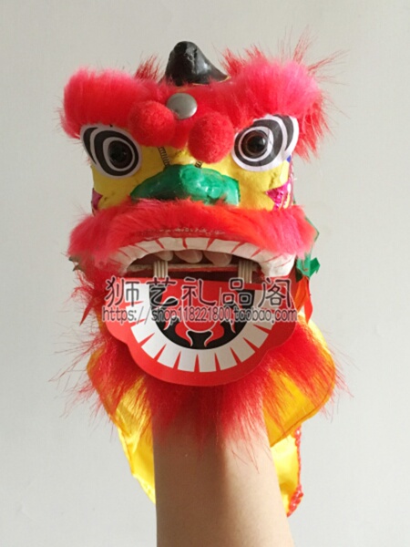 儿童拳头醒狮diy手工材料包手偶舞狮子大号摆件迷你狮头戏狮俏影
