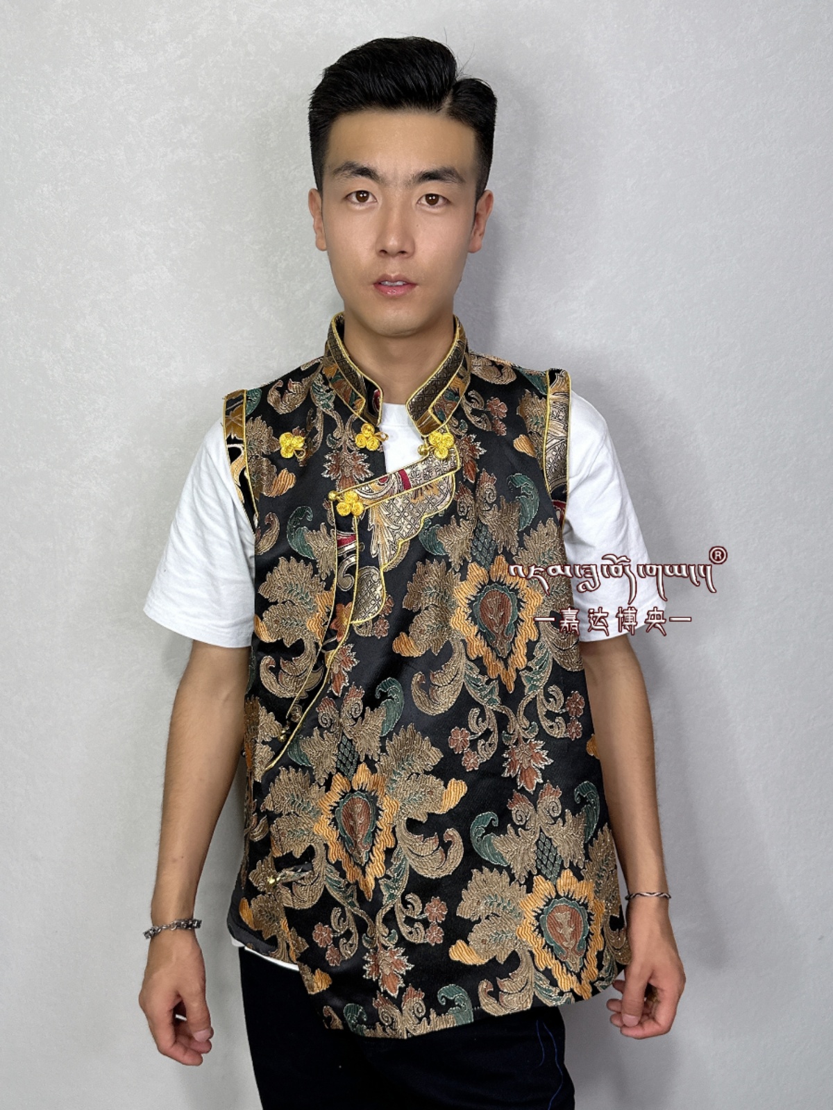TIBETAN VEST FLORAL EDGING POPULAR TIBETAN JACKET SLEEVELESS LHASA CLOTHING KHAM AND HAN VERSATILE TIBETAN HORSE CLIP