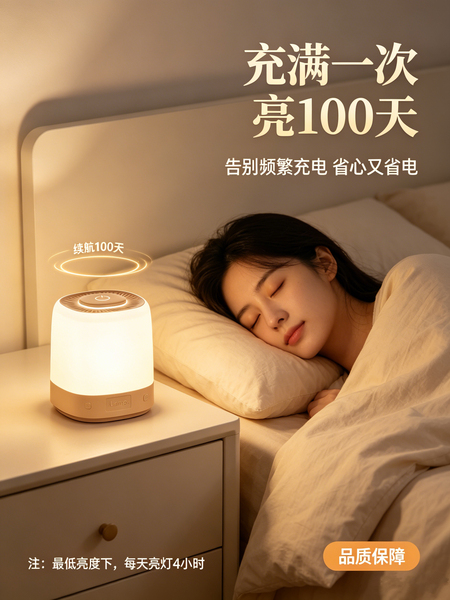 小夜灯充电式照明护眼卧室床头睡眠夜间家用超长续航台灯新款高级