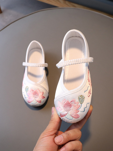 女童汉服鞋古装鞋子中国风小孩公主唐装儿童绣花鞋老北京刺绣布鞋