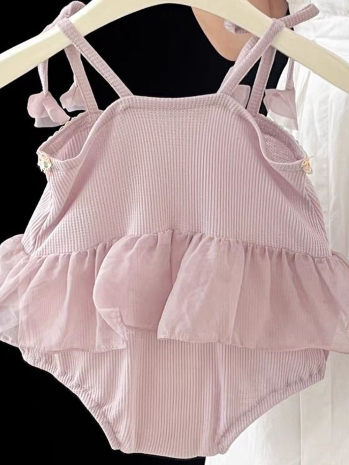 INTERNET CELEBRITY BABY SUMMER CLOTHES FOREIGN CUTE BABY SUSPENDER BAG FART CLOTHES BABY GIRL SUMMER THIN ONESIES
