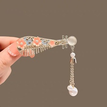 古风花朵琵琶发夹女气质刘海夹侧边夹网红发卡汉服头饰时尚鸭嘴夹