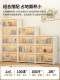 Bookshelf floor storage rack integrated wall storage cabinet creamy style living room multi-layer storage display cabinet solid wood bookcase