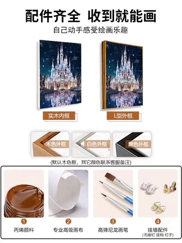 Дисней, цифровой замок для рисования, масляная краска, «сделай сам», антистресс, ручная роспись