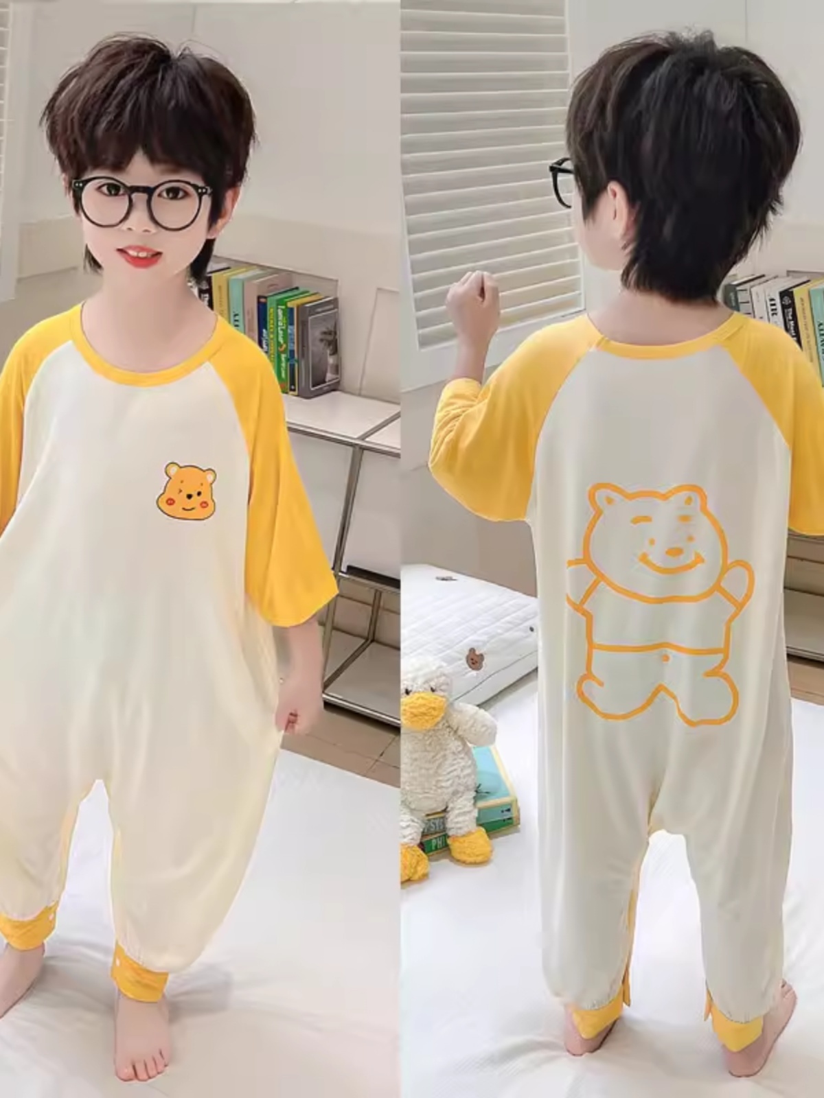 CHILDRENS PAJAMAS SUMMER THIN BOYS BABY MODAL LOUNGEWEAR BOYS SUMMER KICK PROOF SLEEPING BAG AIR CONDITIONED CLOTHES