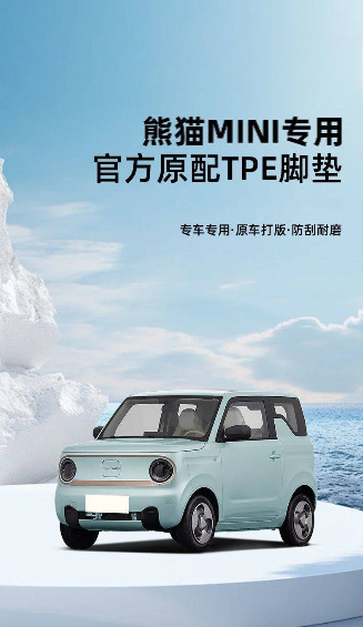 Suitable for panda MINI foot mat TPE surround endurance bear 360 degree carpet mat decoration interior new car foot mat