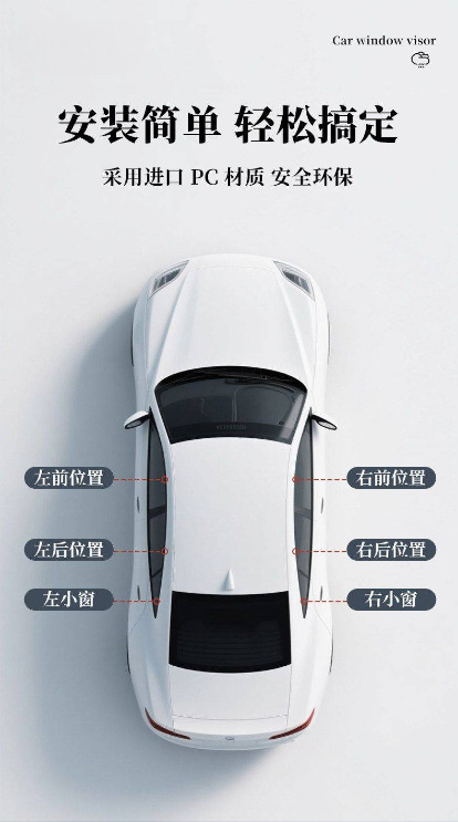 Suitable for Chery QQ3, special rain shield for rearview mirror and car window, high-definition thickened PC rain shield accessories wholesale