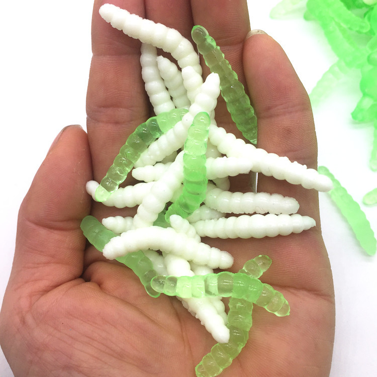 Simulated maggots, mealworms, artificial bait, soft worms, soft maggots, creative, novel, funny Halloween toys, soft caterpillars