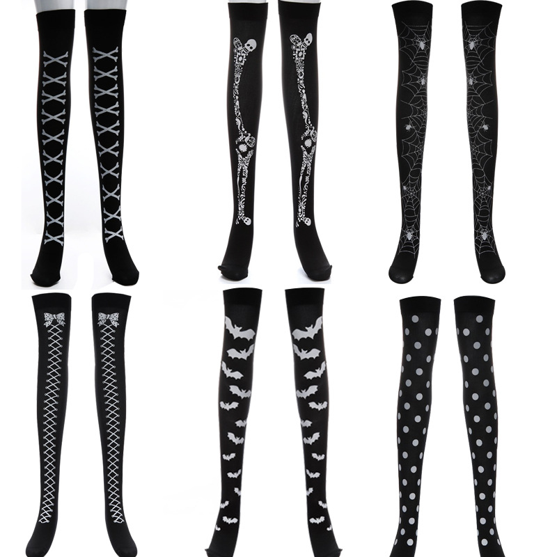 Halloween Party Skeleton Bat Spider Web Stockings Ghost Festival Prom Atmosphere Horror Dress Up Stockings