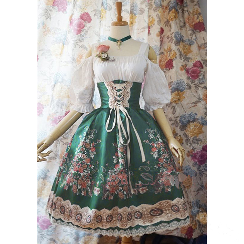 New Retro Sling Elegant Slim Fit dress Amazon European and American Fashion Princess Dress Lolita Retro