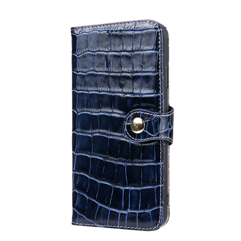 Crocodile Pattern Leather Phone Case for iPhone 11 Pro Max Flip Wallet Cowhide Case