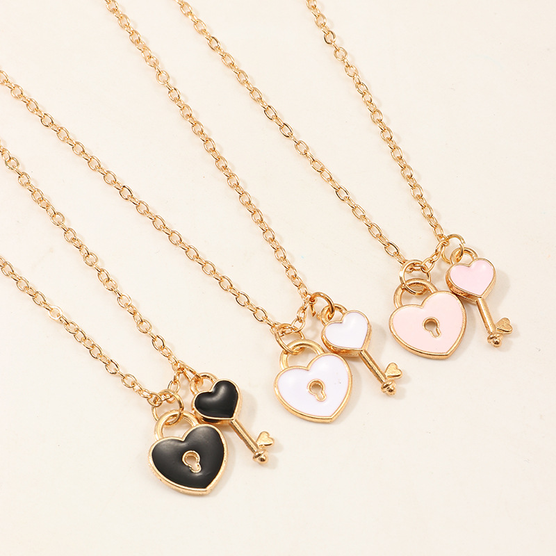 European and American Cross-Border Jewelry Key Oil-Drip Necklace for Women Ins Children's Clavicle Chain Creative New Product Wholesale Children's Style