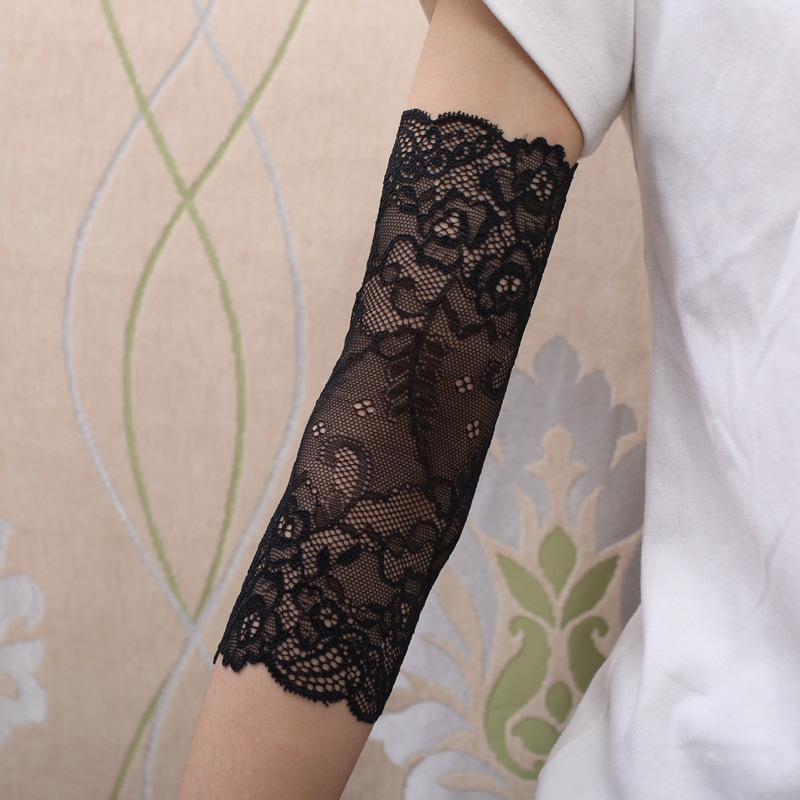 Sunshade Lace Sun Protection Elbow Gloves for Women Summer Arm Protectors Wrist Protectors Arm Cover Tattoo Scars Yoga Practice