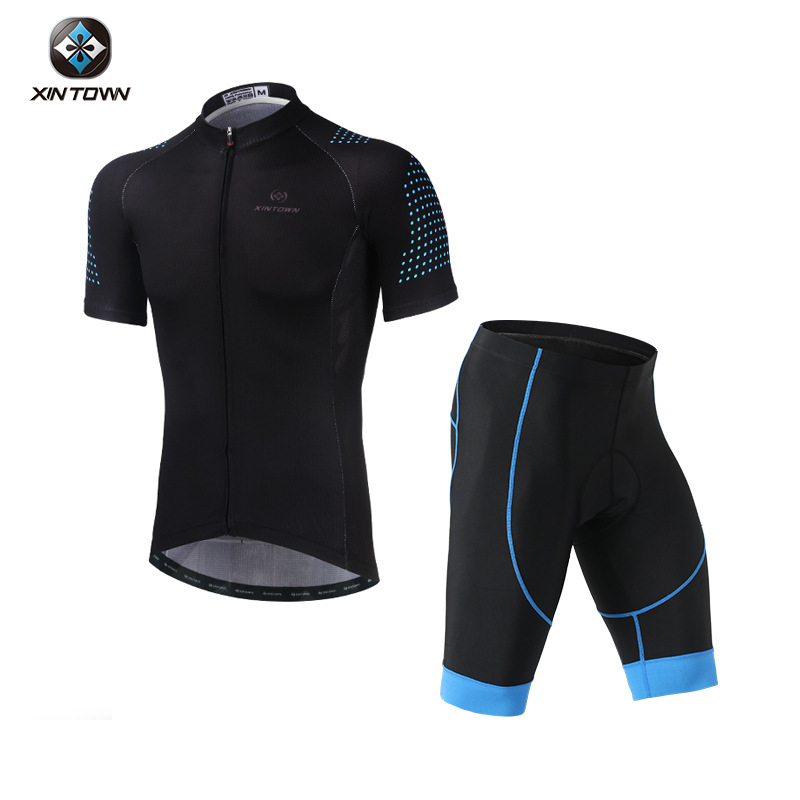 Xintown Cycling Jersey Short Suit New Printed Quick-Drying Breathable Summer Short-Sleeved Suit Men's Bicycle Simple