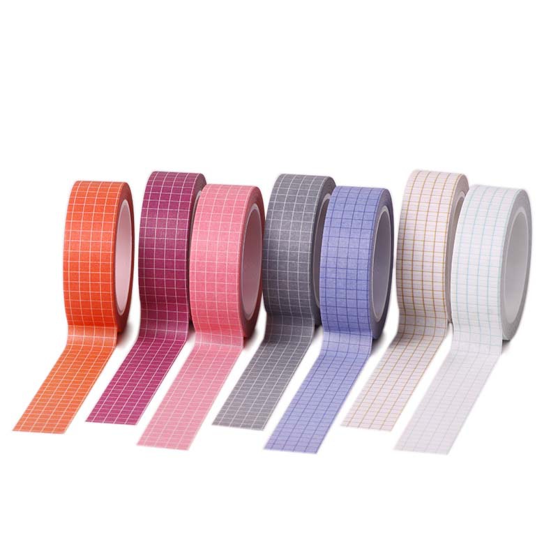 Solid color square grid and paper tape hand account photo album diy decorative material tape wholesale