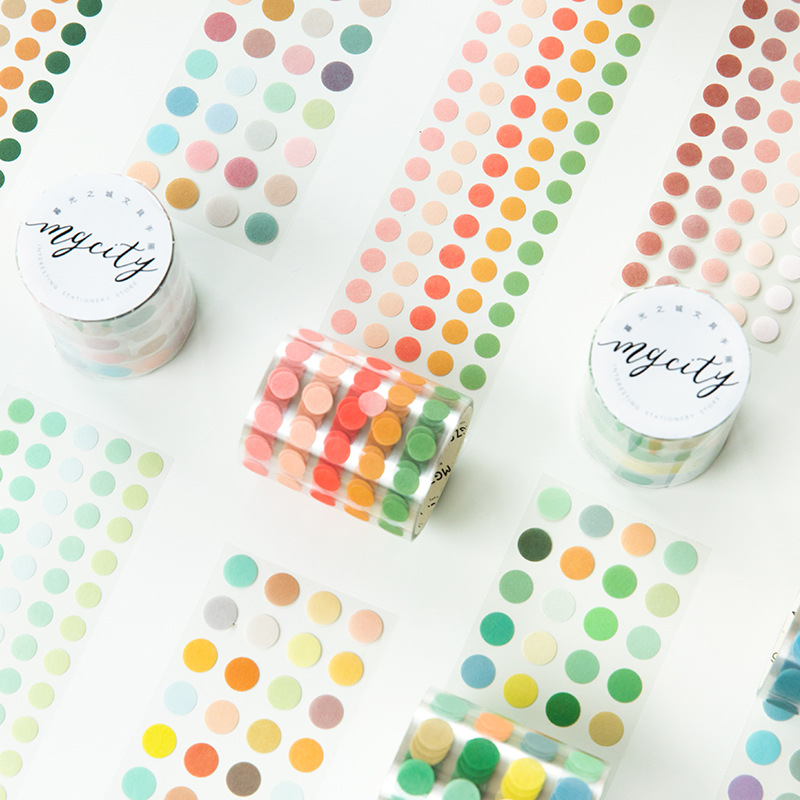 PET Waterproof Polka Dot Hand Account Tape Decorative Small Pattern Transparent Ins Wind Base Polka Dot Hand Account Film
