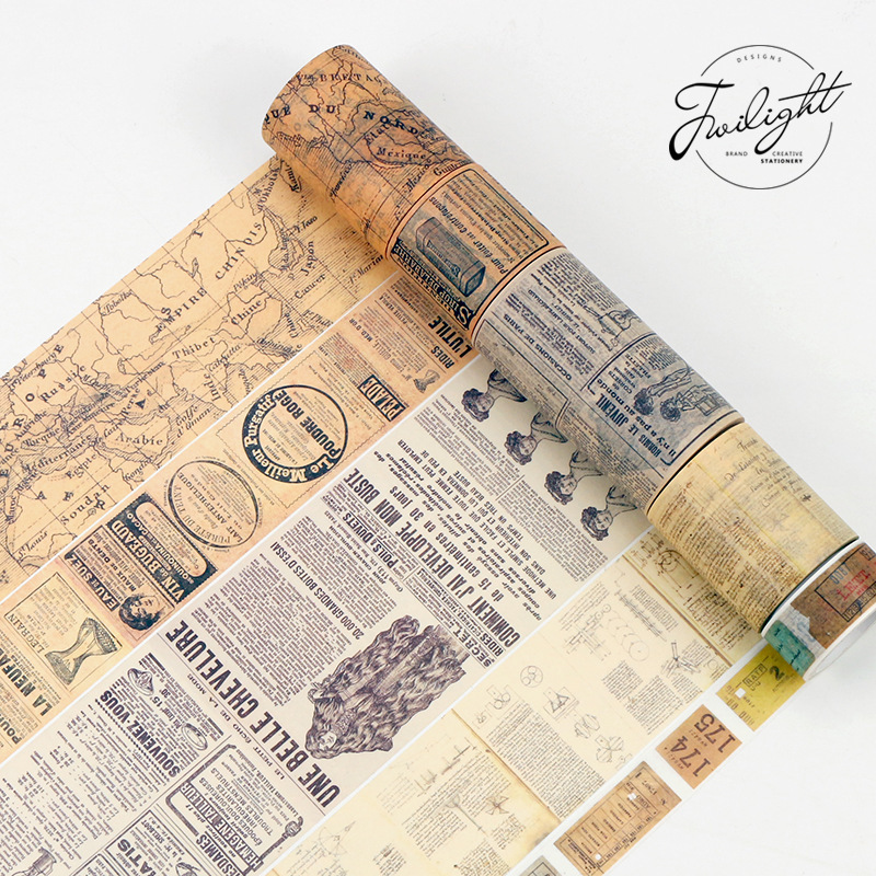 Twilight Retro Text Yan and Paper Hand Account Tape Gothic Wind Tape Text Control English Letter Decorative Sticker
