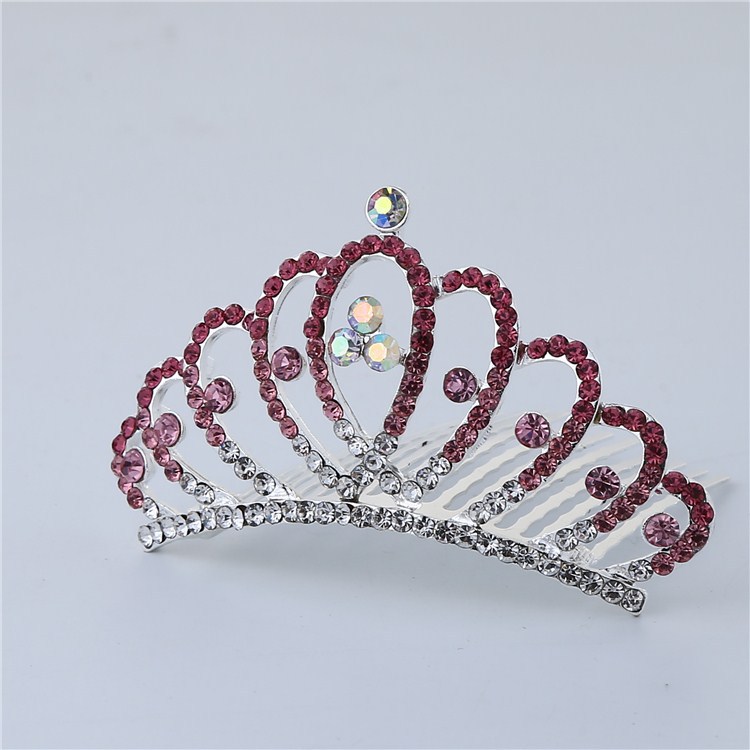 Korean Style Small Kidsren's Princess Crown Hair Comb, Beautiful Crown Girls' Hair Comb, Classy Fashion Flower Girl Crown Hair Clip