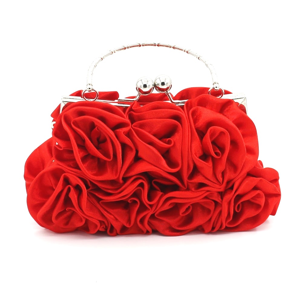 New sweet and elegant rose-patterned handbag, evening bag, bridesmaid bag, crossbody bag (large size)