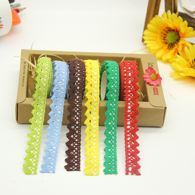 Hot selling Korean pastoral style DIY handmade fabric monochrome lace decorative tape from stock
