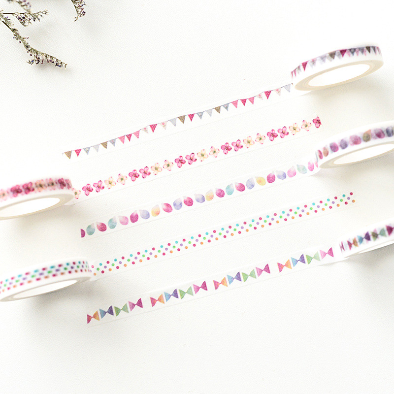 New hand-torn 15 and paper tape parting line stickers wholesale 0.8cm x 7m fine hand-painted and paper tape