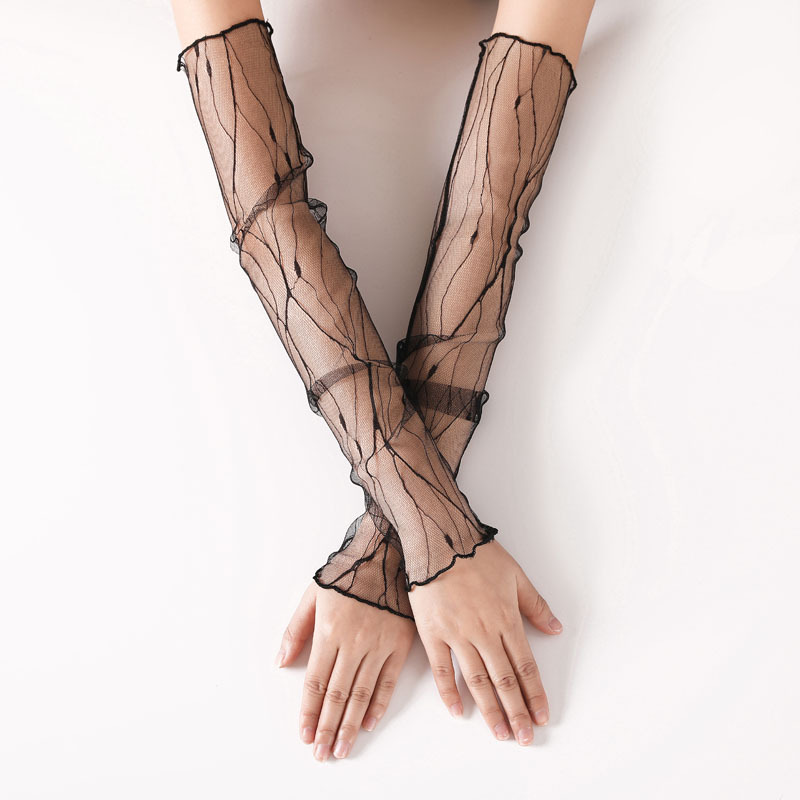 New Mesh Ice Sleeve Women's Summer Lace Anti-ultraviolet Thin Long Sleeve Cycling Gloves Driving Sun Protection Sleeve