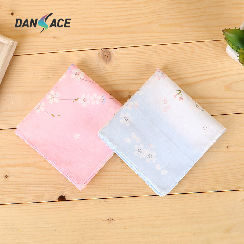 Factory direct 45cm cotton cherry blossom handkerchief portable sweat towel cotton printed women's handkerchief environmental protection spot