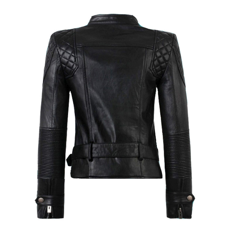 Long-Term In-Stock 2026 New Spring and Autumn Motorcycle Jacket Haining Leather Pu Coat Women's Leather Jacket New European Style