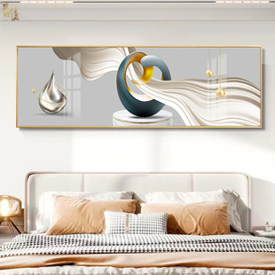 Bedroom Bedside Hanging Painting 2024 New Hotel Decorative Painting Modern Simple Light Luxury Crystal Porcelain Painting Master Bedroom Mural