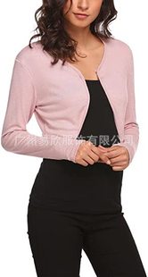 2021 Europe and the United States cross-border new Amazon women's cardigan long sleeve short sweater knitted jacket shawl