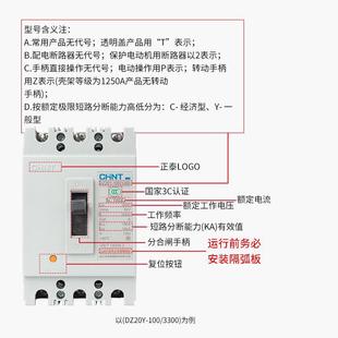 Chint Dz20Y-100/3300 Plastic Shell Circuit Breaker 100A225A400A630A3P Three-Phase Air Switch