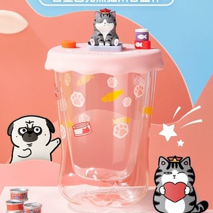 Пятно Whuang Wan спит Baza Black Blind Box Cat Claw Cup Water Cup Creative Rainbow Cup Girls Подарки