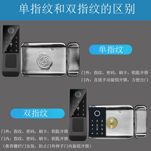 Old-fashioned iron door lock smart cow head lock fingerprint password lock security door wooden door outdoor waterproof double-sided electronic door lock