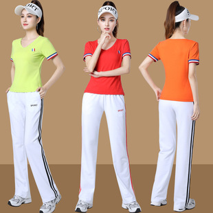 2022 Yang Liping Square Dance Ghost Dance Shuffle Clothing New Sports Suit Summer Short-sleeved Dancing Clothes