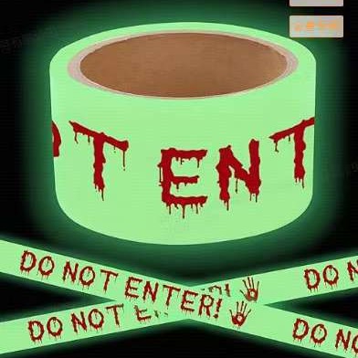 Cross-Border Amazon Halloween Luminous Tape Permanent Glow Stickers Pvc Decoration Haunted House Horror Tape Caution