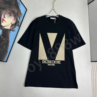 Spring and Summer New Simple All-match Letter Logo Printing Pattern Short-sleeved Top Men's and Women's Round Neck T-shirt South Oil