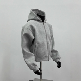 Американский boxy версия кардиган свитер мужской осенний и зимний cleanfit куртка с капюшоном короткая силуэтная куртка толстовка с капюшоном