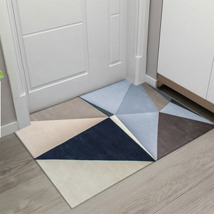 Nordic-style Crystal Velvet Floor Mat Bathroom Door Water Absorbent Non-slip Foot Mat Household Dirt-resistant Washable Entrance Door Floor Mat