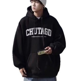 Factory wholesale American hip-hop letter printing hooded sweater autumn and winter men's comfortable loose long sleeve sweater