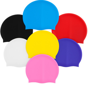 Cross-Border Best-Selling Silicone Swimming Cap, Waterproof, Chlorine-Proof, Tear-Resistant, Fits the Head Shape Without Tightening Hair, Suitable for Adults and Kidsren