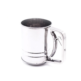 Baking tool stainless steel flour sieve semi-automatic handheld medium powder sieve manual stainless steel flour sieve tool