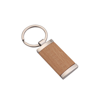 Cross-border Laser Square Keychain Small Gift DIY Creative Laser Blank Wood Keychain