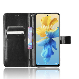 For Infinix Hot 11 2022 Phone Case X675 Flip Phone Leather Case Card Crazy Horse Pattern