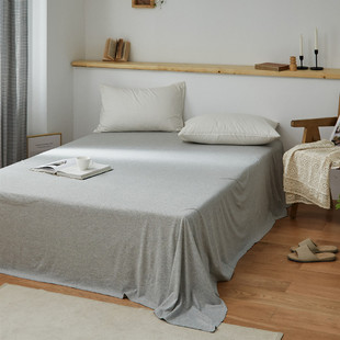 Japanese Type A Pure Cotton Knitted Cotton Bed Single Solid Color Single and Double Bed Sheet Nude Sleeping Tianzhu Cotton Pure Cotton Plain Spinning Yarn