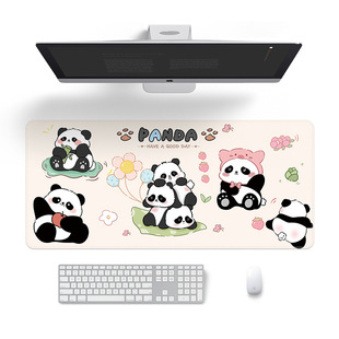 Panda Mouse Pad Oversized Huahua Meng Lan Cartoon Cute Girl Desk Pad Office Computer Desk Pad Keyboard Pad