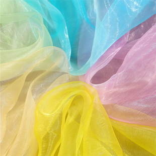 Organza Fabric Glass Yarn Ice Light Pearl Yarn Water Light Transparent Gauze Soft Decorative Gauze Skirt Yarn Fabric Wholesale