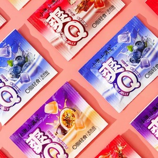 Small hungry small meet cola blueberry passion fruit fruit long jelly 96g bag children snack snacks