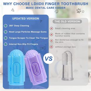 Dog cat toothbrush silicone finger toothbrush pet finger toothbrush Oral Care Anti-dental calculus cleaning supplies
