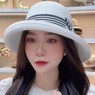 Korean-style fashionable curling basin hat women's 2025 new summer wide brim small fisherman hat all-match sunscreen hat